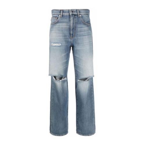 Blauwe Straight Jeans Casual Stijl Love Moschino , Blue , Dames