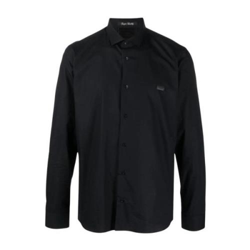 Zwarte casual shirt met lange mouwen Philipp Plein , Black , Heren