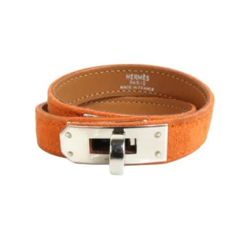 Pre-owned Suede bracelets Hermès Vintage , Orange , Dames