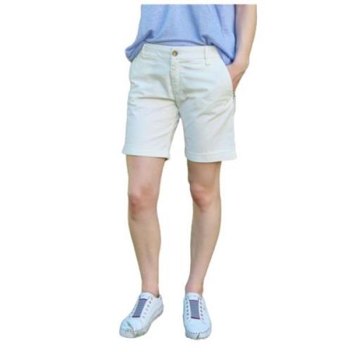 Bermuda Shorts met Studs Mason's , White , Dames