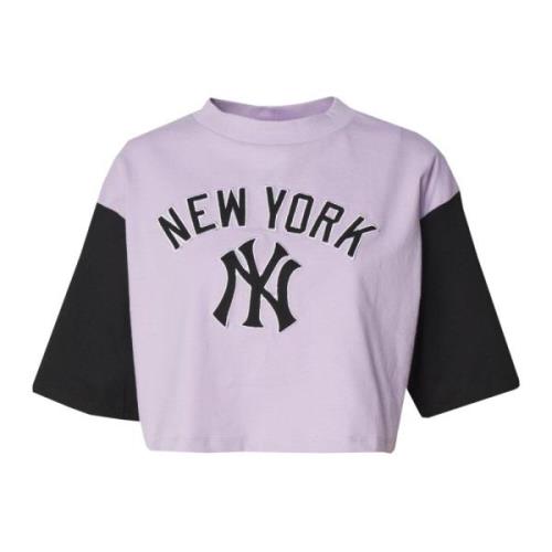 Yankees MLB Lifestyle Paarse Crop Tee New Era , Purple , Dames