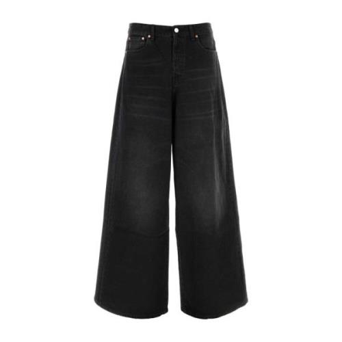 Wide Jeans Vetements , Black , Dames