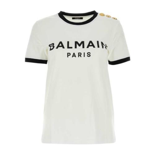 T-Shirts Balmain , White , Dames