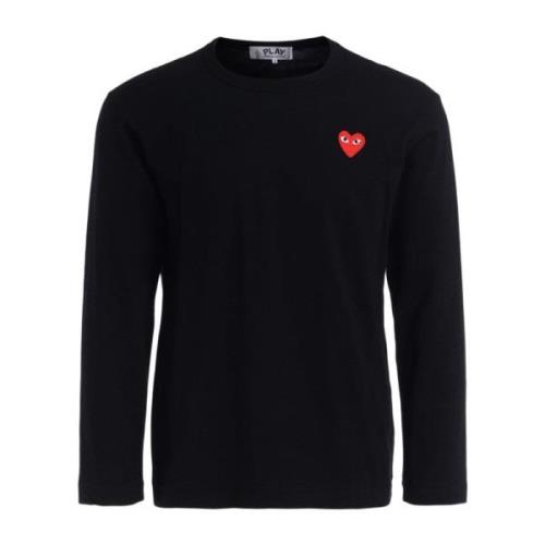 Long Sleeve Tops Comme des Garçons Play , Black , Heren