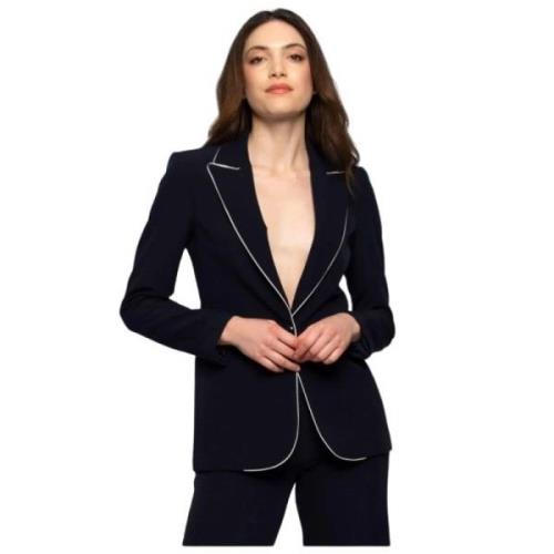 Blazer met contrastafwerking Kocca , Blue , Dames