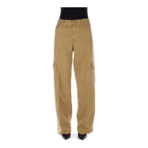 Straight Trousers Haikure , Green , Dames