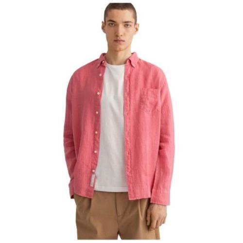 Reguliere Linnen Overhemd Gant , Pink , Heren