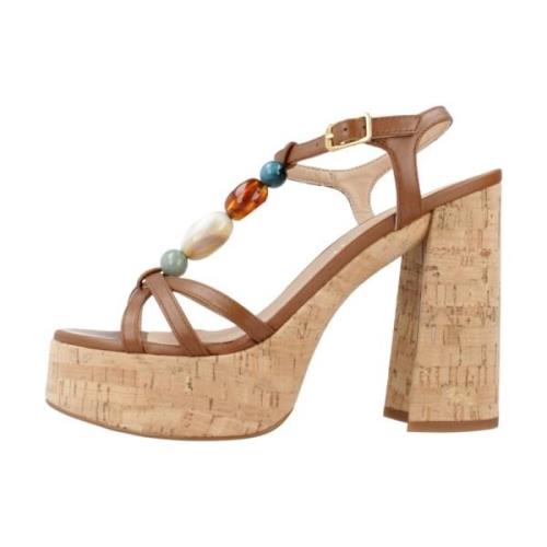 High Heel Sandals Unisa , Brown , Dames