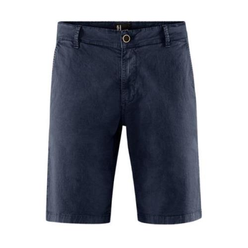 Katoenen Gabardine Chino Bermuda Shorts BomBoogie , Blue , Heren