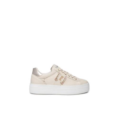 Melk sneakers met accessoire Nerogiardini , Beige , Dames