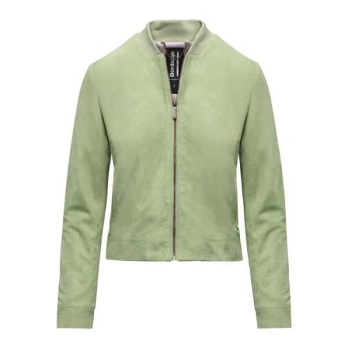 Leather Jackets BomBoogie , Green , Dames