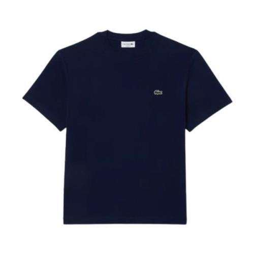 Klassiek Katoenen Jersey T-Shirt (Navy Blauw) Lacoste , Blue , Heren
