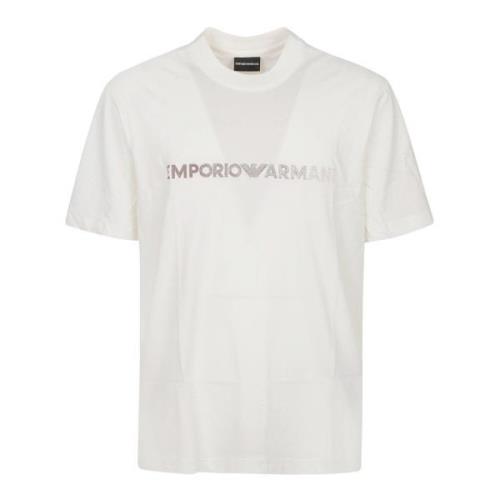 Klassieke Crema T-Shirt Emporio Armani , White , Heren