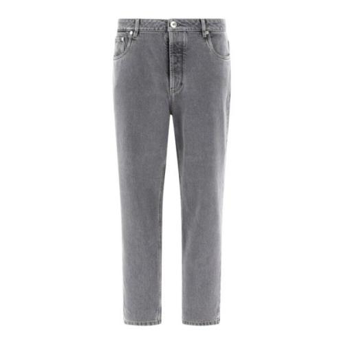 Grayscale Straight Denim Jeans Brunello Cucinelli , Gray , Heren