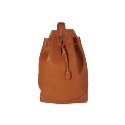 Pre-owned Leather backpacks Hermès Vintage , Brown , Dames