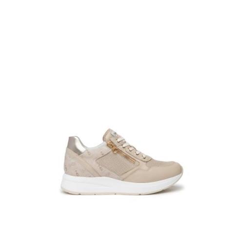 Ivory Zip Sneakers Nerogiardini , Beige , Dames