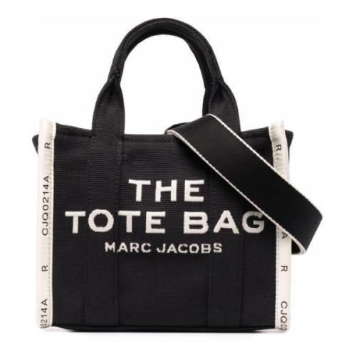 Jacquard Tote met Logo Detail Marc Jacobs , Black , Dames