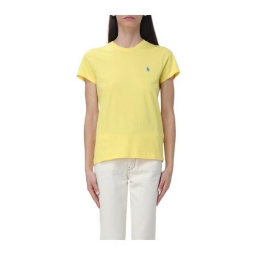 Katoenen Jersey Crewneck T-shirt Polo Ralph Lauren , Yellow , Dames