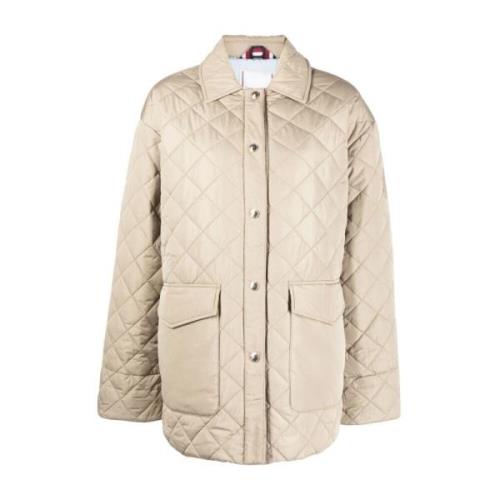 Down Coats Tommy Hilfiger , Beige , Dames