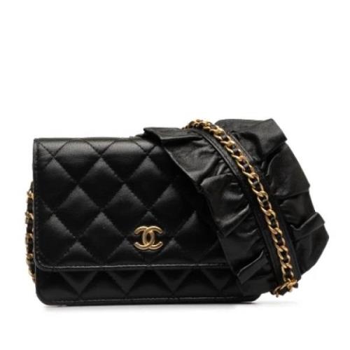 Pre-owned Leather crossbody-bags Chanel Vintage , Black , Dames