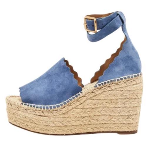 Pre-owned Suede sandals Chloé Pre-owned , Blue , Dames