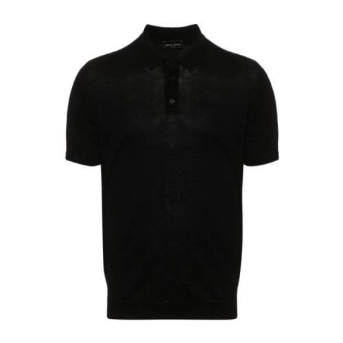 Heren Nero Ss24 T-Shirts & Polos Roberto Collina , Black , Heren