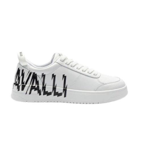 Witte leren sneakers met logo lettering Just Cavalli , White , Heren