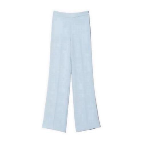 Wide Trousers Twinset , Blue , Dames