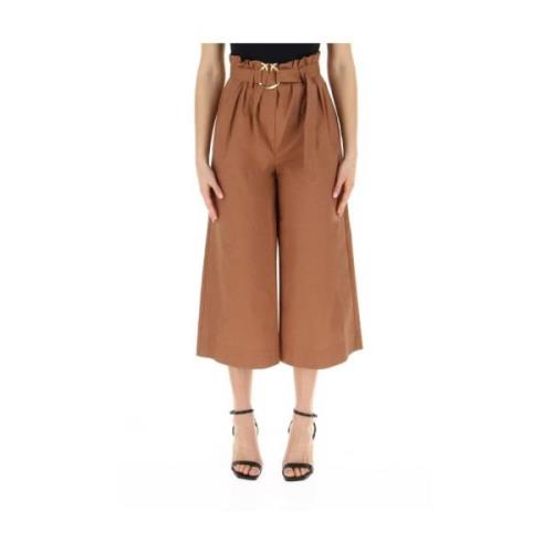 Cropped Trousers Pinko , Brown , Dames