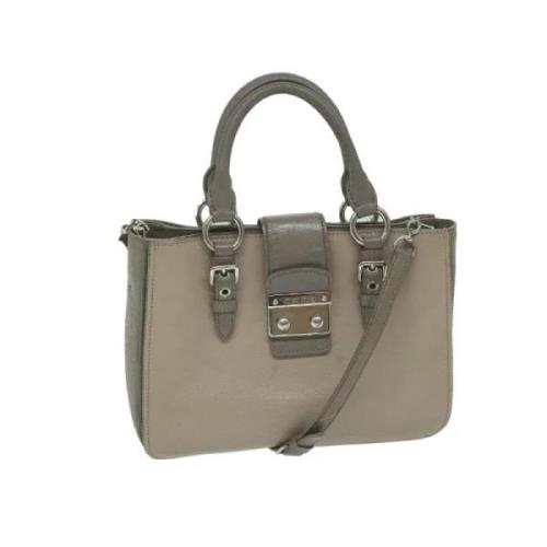 Pre-owned Leather totes Miu Miu Pre-owned , Gray , Dames