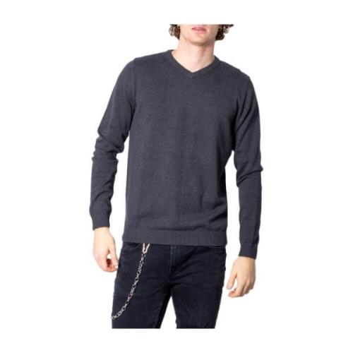 Basis V-Hals Katoenen Trui Jack & Jones , Gray , Heren