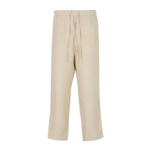 Wide Trousers 120% Lino , Beige , Heren