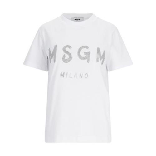 Witte T-shirts en Polos Msgm , White , Dames