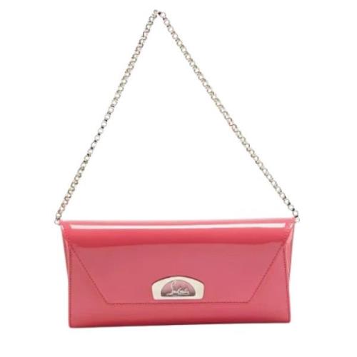 Pre-owned Leather clutches Christian Louboutin Pre-owned , Pink , Dame...