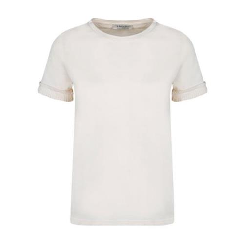 Roomwit Gerimpeld T-shirt Max Mara , White , Dames