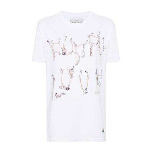 Ketting Print Klassiek T-shirt Vivienne Westwood , White , Dames
