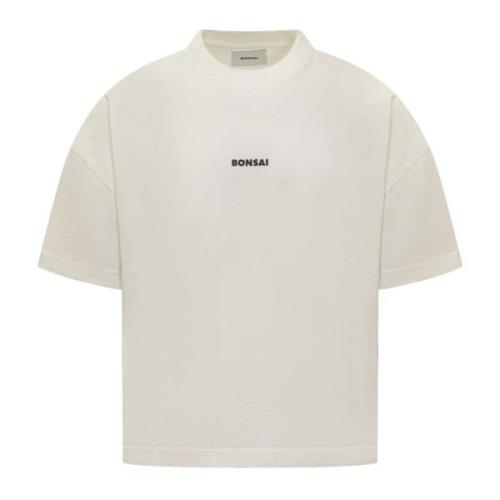 Witte Katoenen Logo T-shirt Oversize Bonsai , White , Heren