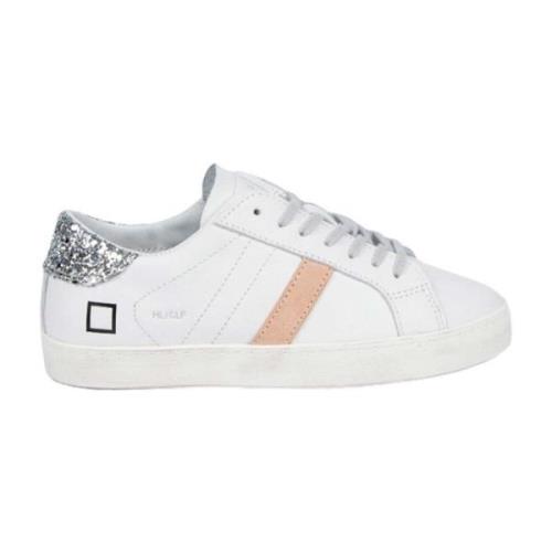 Witte Zilveren Paillet Lage Top Sneakers D.a.t.e. , Multicolor , Dames