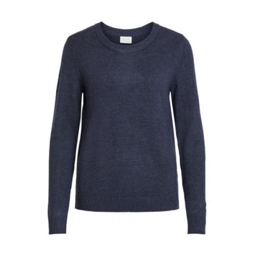 Round-neck Knitwear Vila , Blue , Dames