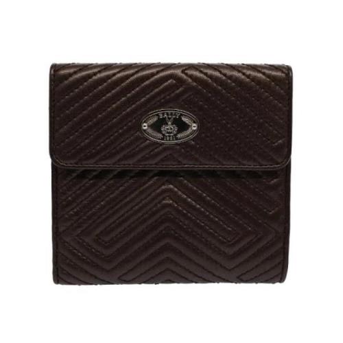 Pre-owned Leather wallets Bvlgari Vintage , Brown , Dames