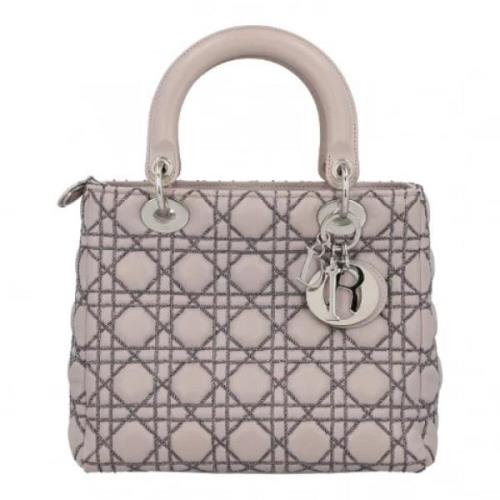 Pre-owned Leather handbags Dior Vintage , Gray , Dames