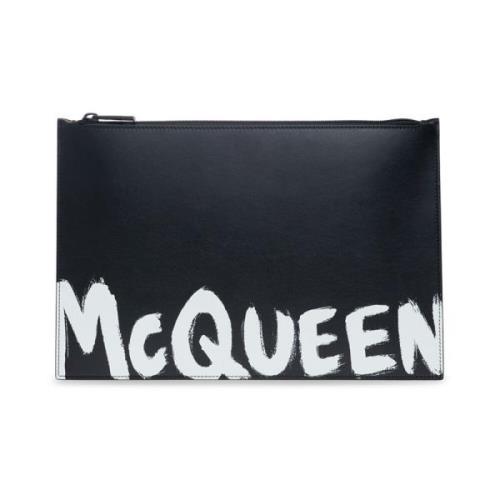 Handtas met logo Alexander McQueen , Black , Heren