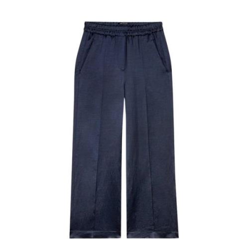 Marineblauwe Linnen Broek Luisa Cerano , Blue , Dames