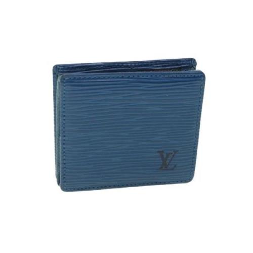 Pre-owned Leather wallets Louis Vuitton Vintage , Blue , Dames