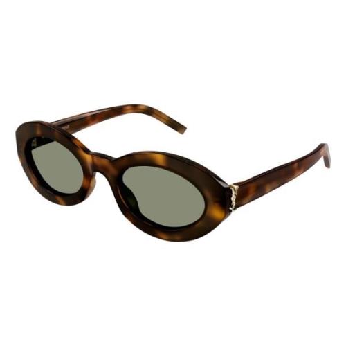 Ovale Vintage Zonnebril Saint Laurent , Brown , Dames