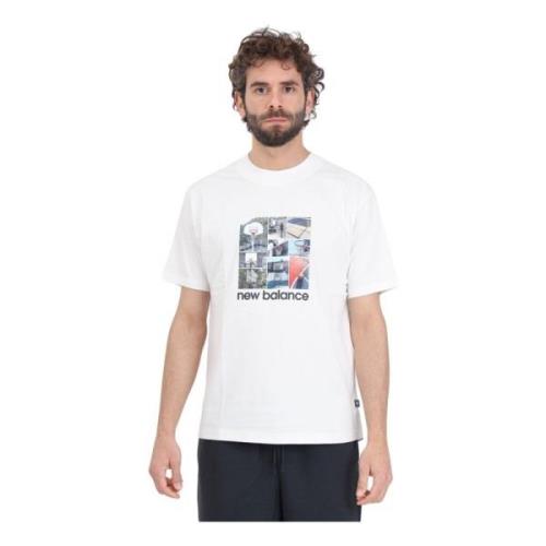 T-Shirts New Balance , White , Heren