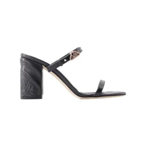 Leather heels Alexander McQueen , Black , Dames