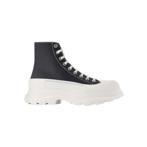 Leather sneakers Alexander McQueen , Black , Dames