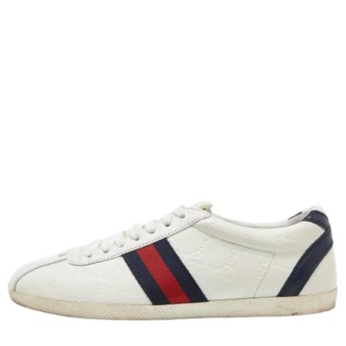 Pre-owned Leather sneakers Gucci Vintage , White , Dames