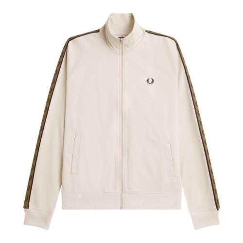 Contrasterend Tape Track Jacket Fred Perry , White , Heren